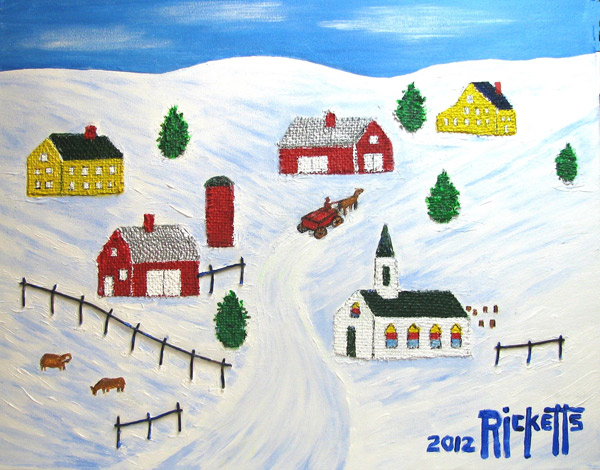 Primitive Village in Snow